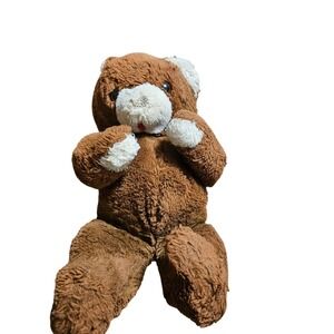 Vintage Brown Teddy Bear Plush Stuffed Animal Toy 10" Retro 80s 90s Kidcore